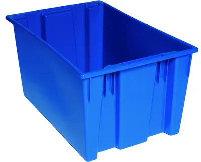 Quantum SNT300BLNB Stack and Nest Tote, 29-1/2"D x 19-1/2"W x 15"H, Blue