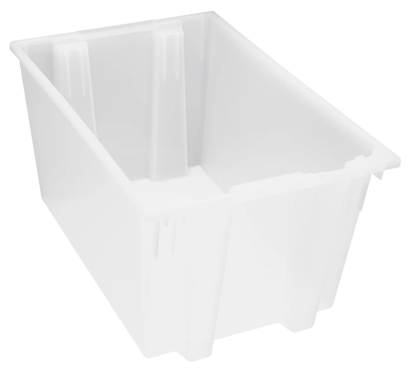 Quantum SNT300CLCS Stack and Nest Tote, 29-1/2"D x 19-1/2"W x 15"H, Clear, Case of 3