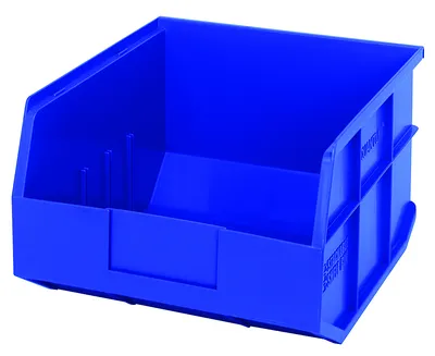 Quantum SSB425BLCS Stackable Shelf Bin, 11"W x 12"D x 7"H, Blue, Case of 6