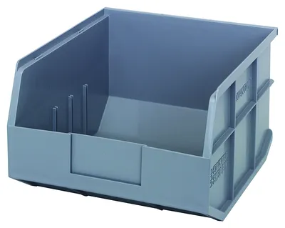 Quantum SSB425GYCS Stackable Shelf Bin, 11"W x 12"D x 7"H, Gray, Case of 6