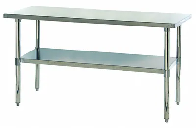 Quantum MSST-2472U Mobile Work Table, 72"W x 24"D x 39"H, Stainless