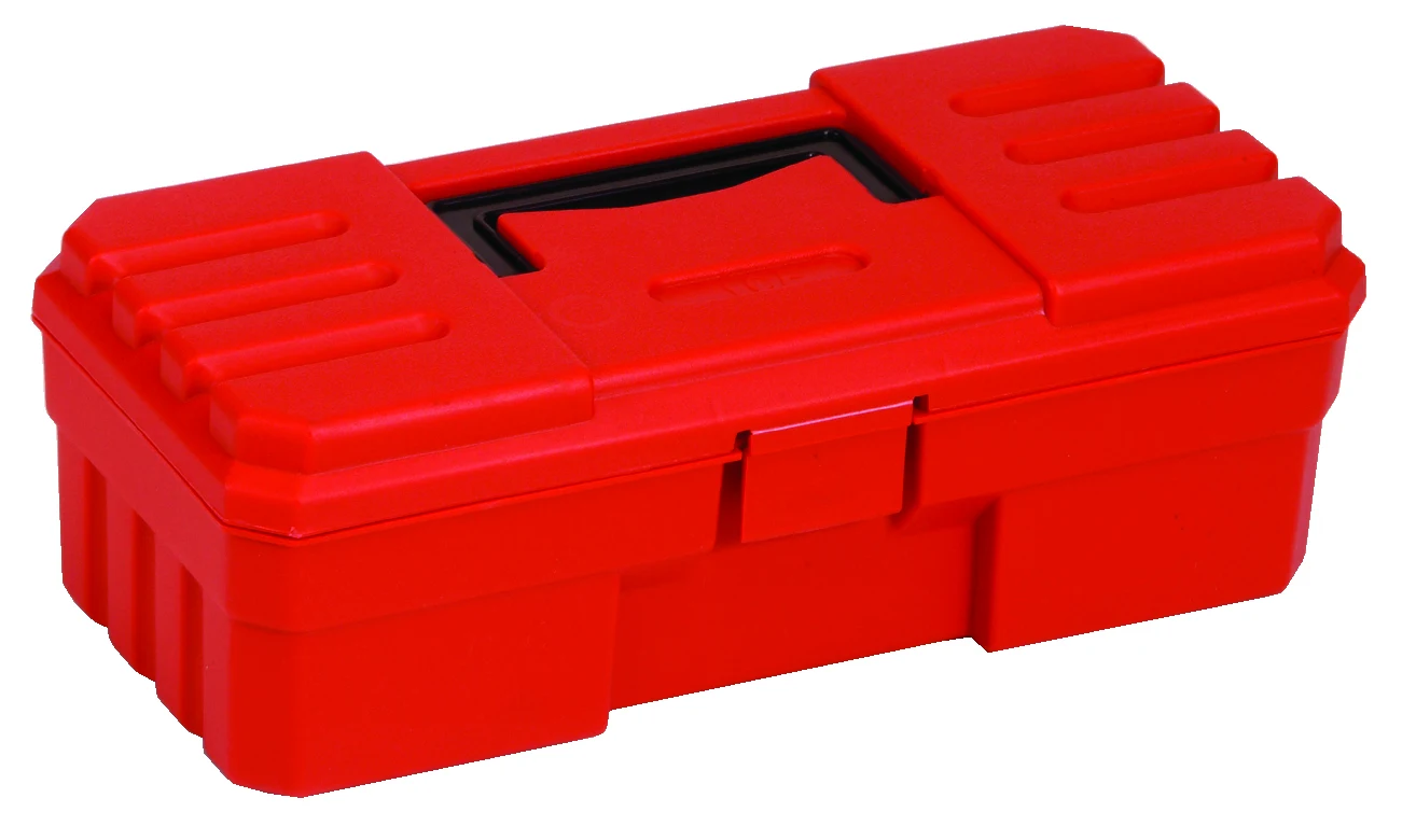 Quantum TB12CS Tool Box, 5-1/2"L x 12"W x 4-1/8"H, Red, Case of 12