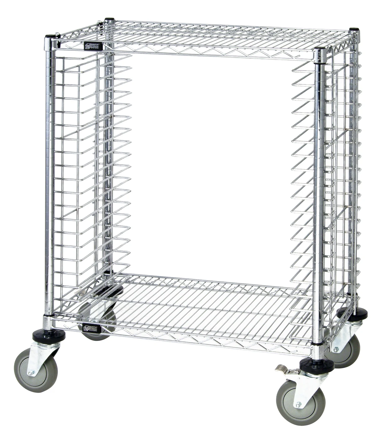 Quantum TC-19 Mobile Tray Cart, 18"W x 30"D x 39"H, 19 Trays capacity, Chrome