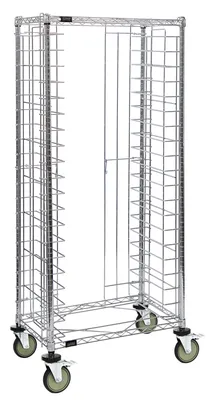 Quantum TC-31 Mobile Tray Cart, 21"W x 30"D x 69"H, 31 Trays capacity, Chrome