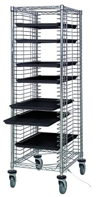 Quantum TC-EL38CO Mobile Tray Cart, 21-3/4"W x 27"D x 69"H, Chrome/ESD