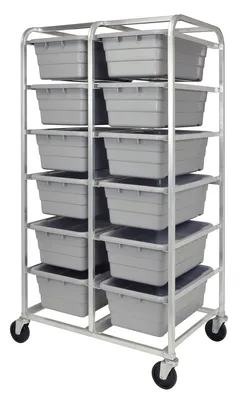 Quantum TR12-2516-8GY Mobile Tub Rack, 400 lb capacity, Gray Metallic