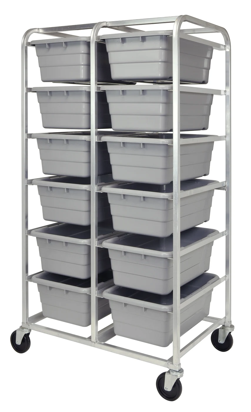 Quantum TR12-2516-8GY Mobile Tub Rack, 400 lb capacity, Gray Metallic
