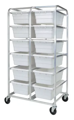 Quantum TR12-2516-8WT Mobile Tub Rack, 400 lb capacity, Gray Metallic