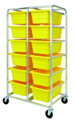 Quantum TR12-2516-8YL Mobile Tub Rack, 400 lb capacity, Gray Metallic
