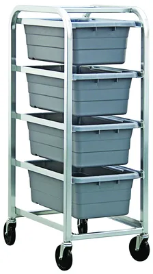 Quantum TR4-2516-8GY Mobile Tub Rack, 240 lb capacity, Gray Metallic