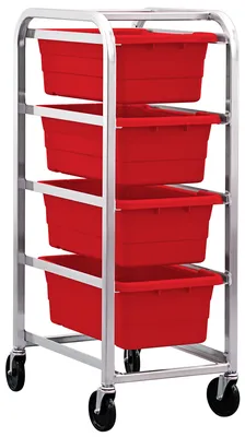 Quantum TR4-2516-8RD Mobile Tub Rack, 240 lb capacity, Gray Metallic