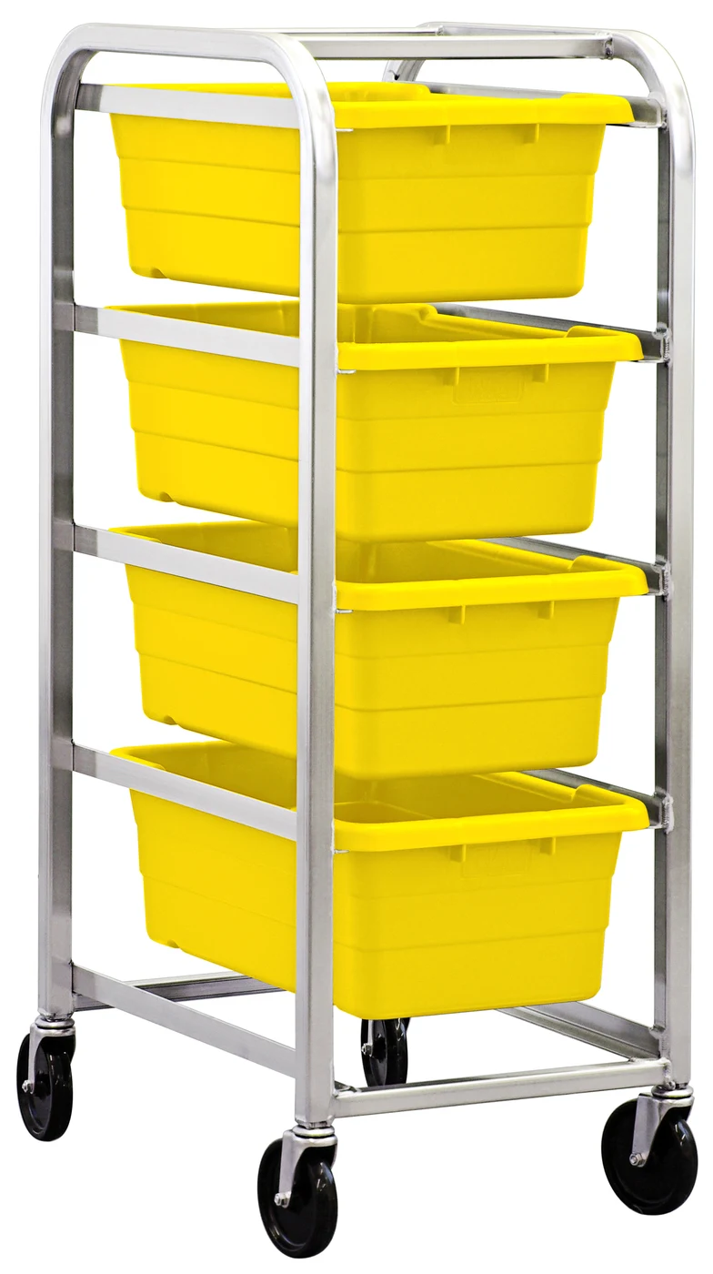 Quantum TR4-2516-8YL Mobile Tub Rack, 240 lb capacity, Gray Metallic