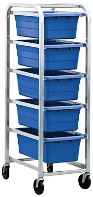 Quantum TR5-2516-8BL Mobile Tub Rack, 300 lb capacity, Gray Metallic