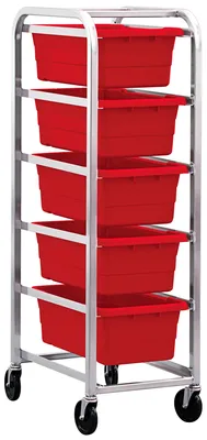 Quantum TR5-2516-8RD Mobile Tub Rack, 300 lb capacity, Gray Metallic