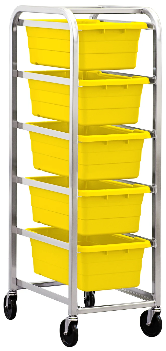 Quantum TR5-2516-8YL Mobile Tub Rack, 300 lb capacity, Gray Metallic