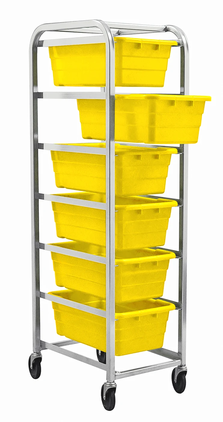 Quantum TR6-2516-8YL Mobile Tub Rack, 360 lb capacity, Gray Metallic