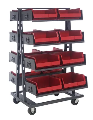 Quantum TTD-OT15-240RD Double-Sided Removable Tray Truck System, 38"W x 40"D x 67"H, 2000 lb capacity, Black