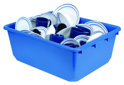 Quantum TUB2417-8BLCS Cross Stack Tub, 100 lb capacity, Blue, Case of 6 — in use