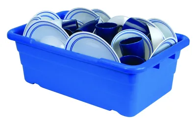 Quantum TUB2516-8BL Cross Stack Tub, 100 lb capacity, Blue — in use