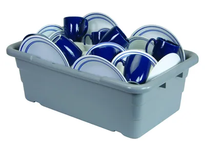 Quantum TUB2516-8GYNB Cross Stack Tub, 100 lb capacity, Gray — in use