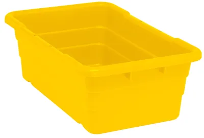 Quantum TUB2516-8YLCS Cross Stack Tub, 100 lb capacity, Yellow, Case of 6