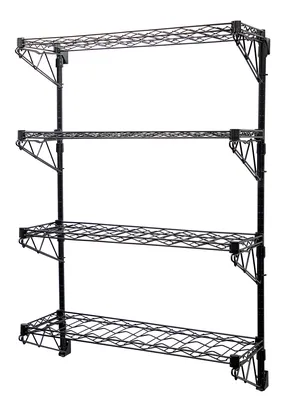 Quantum WC54-1436WC-4 Cantilever Single Wine Shelf Post Wall Mount, 36"D x 14"W, 96 bottles capacity, Chrome
