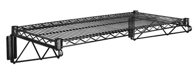 Quantum WDWB1224BK Wall Mount Cantilever Single Shelf, 24"D x 12"W, Black