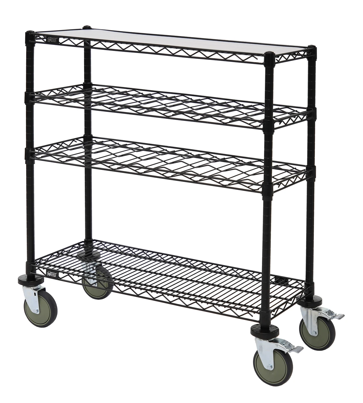 Quantum WRC-1448WSBK Wine Display/Worktable Cart, 48"W x 14"D x 40"H, 1200 lb capacity, Black