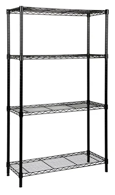 Quantum WR63-1860BK Wire Shelving Starter Kit, 60"W x 18"D x 63"H, 600-800 lb capacity, Black