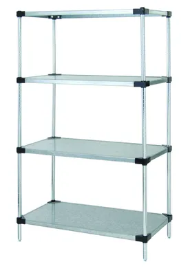 Quantum WR54-1454SG Solid Shelving Starter Kit, 54"W x 14"D x 54"H, 400-600 lb capacity, Galvanized