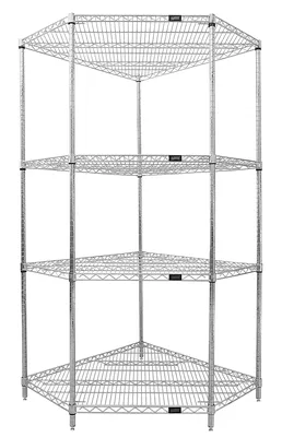 Quantum WR54-2442CRNC Wire Shelving, 700 lb capacity, Chrome