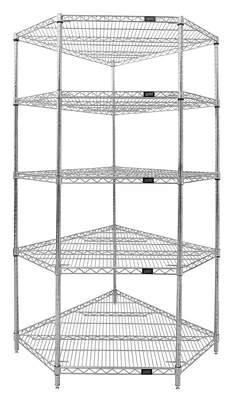 Quantum WR54-1836CRNC-5 Wire Shelving, 700 lb capacity, Chrome