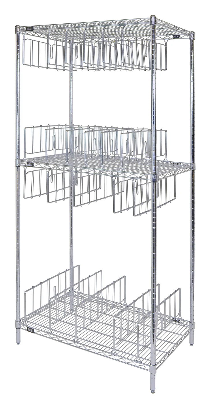 Quantum WR74-2436C-22D Wire Shelving Stencil Unit, 800 lb capacity, Chrome