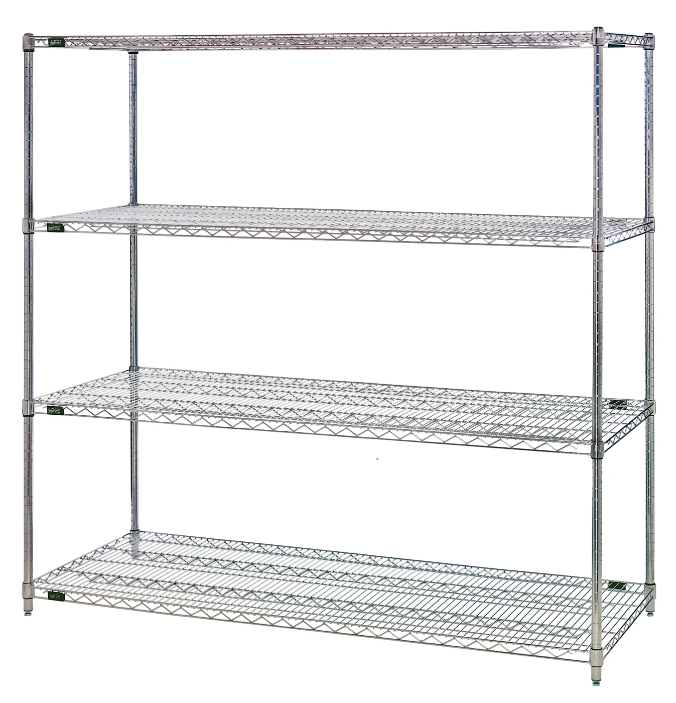 Quantum WR74-2460C Wire Shelving Starter Kit, 60"W x 24"D x 74"H, 600-800 lb capacity, Chrome
