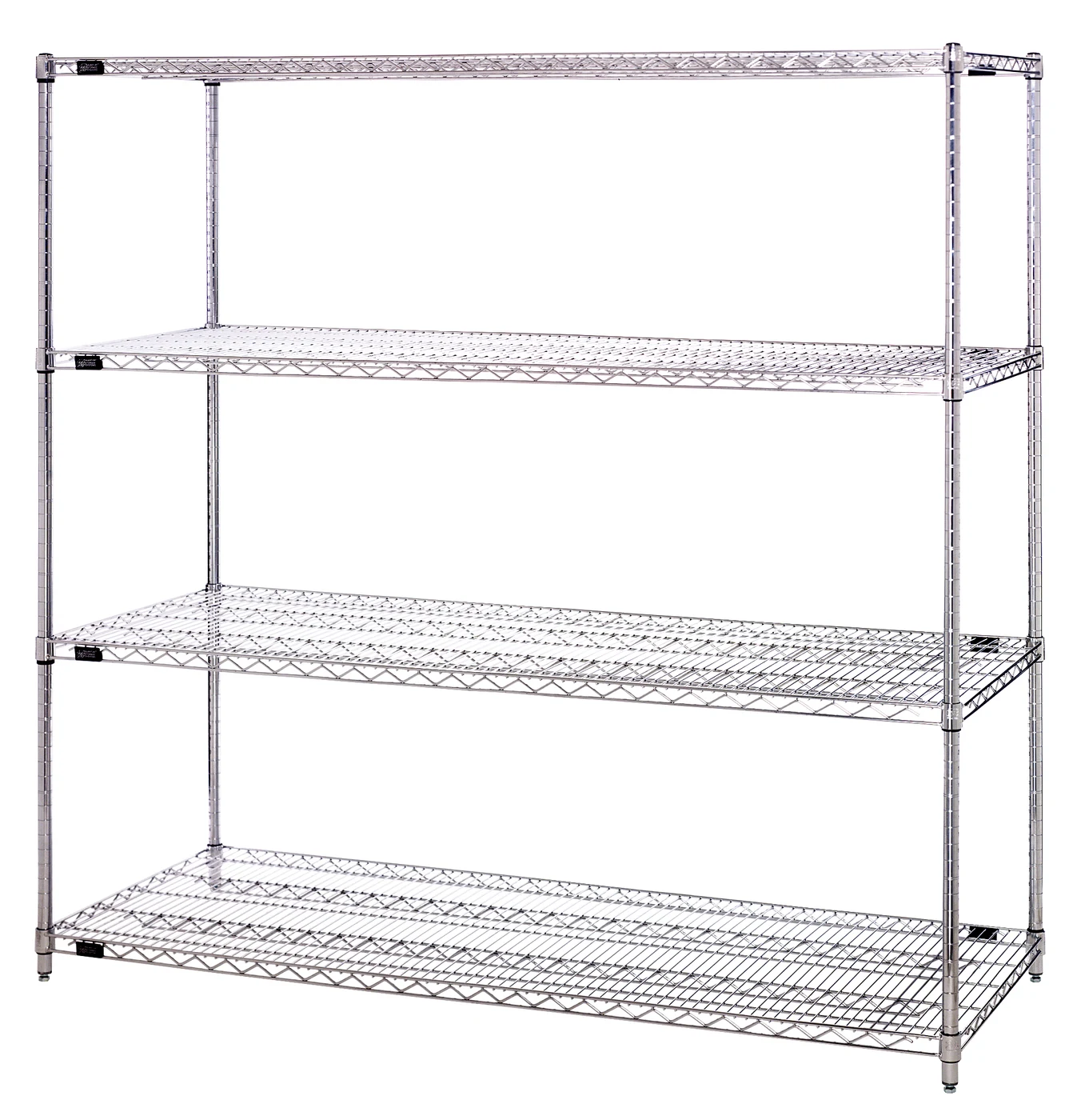 Quantum WR74-3048C Wire Shelving Starter Kit, 48"W x 30"D x 74"H, 600-800 lb capacity, Chrome