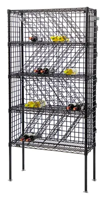 Quantum WR74-BW1436C Bulk Wine Shelving Unit, 36"W x 14"D x 74"H, Chrome — in use