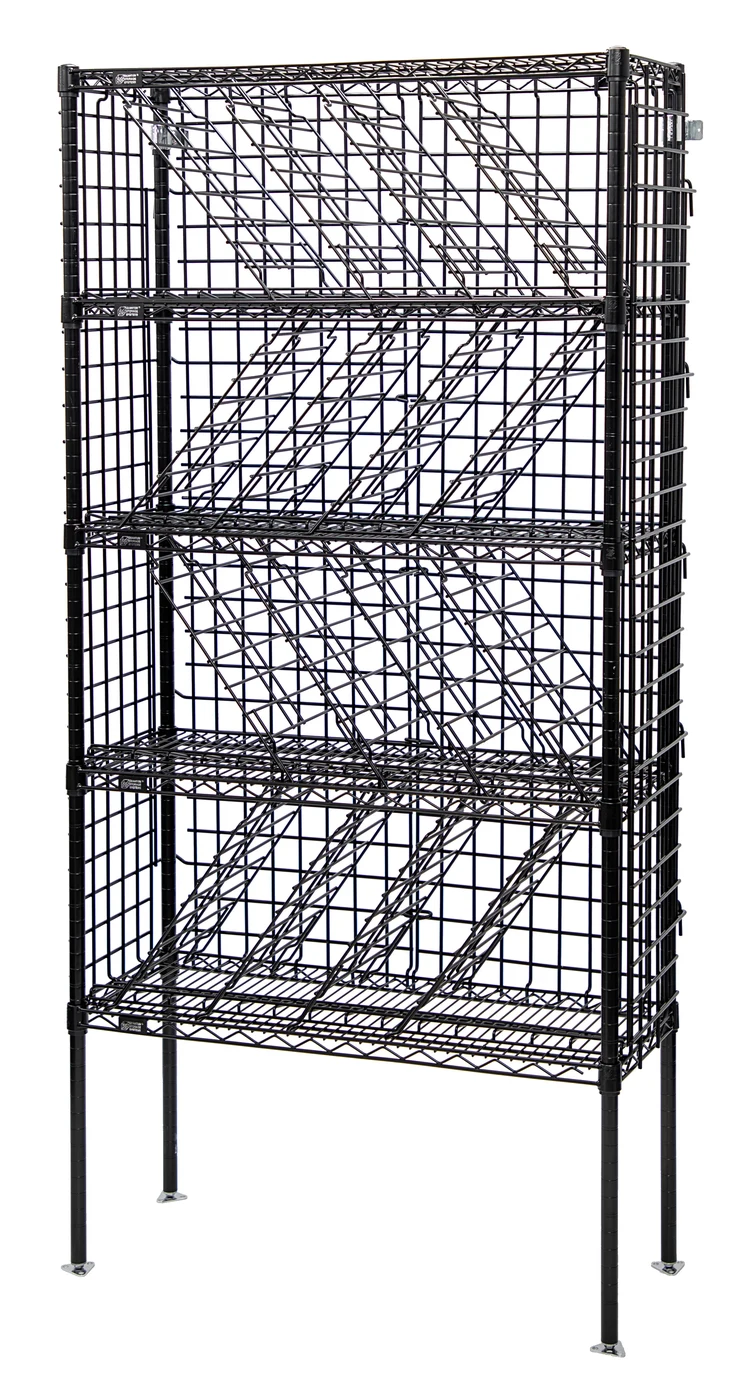 Quantum WR74-BW1436C Bulk Wine Shelving Unit, 36"W x 14"D x 74"H, Chrome