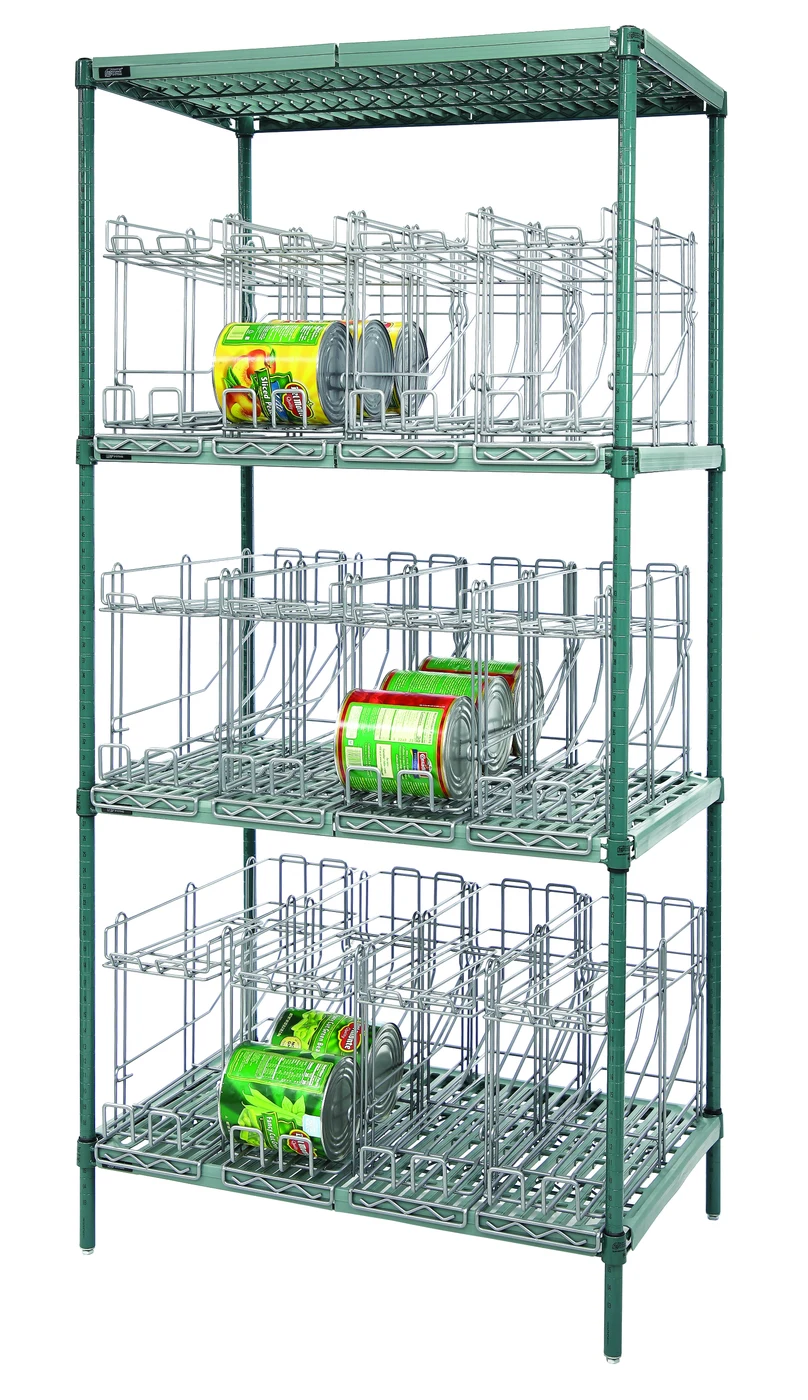 Quantum WR74-CR2448WPM Stationary Can Rack Unit, 48"W x 24"D x 74"H, Green/Polymer