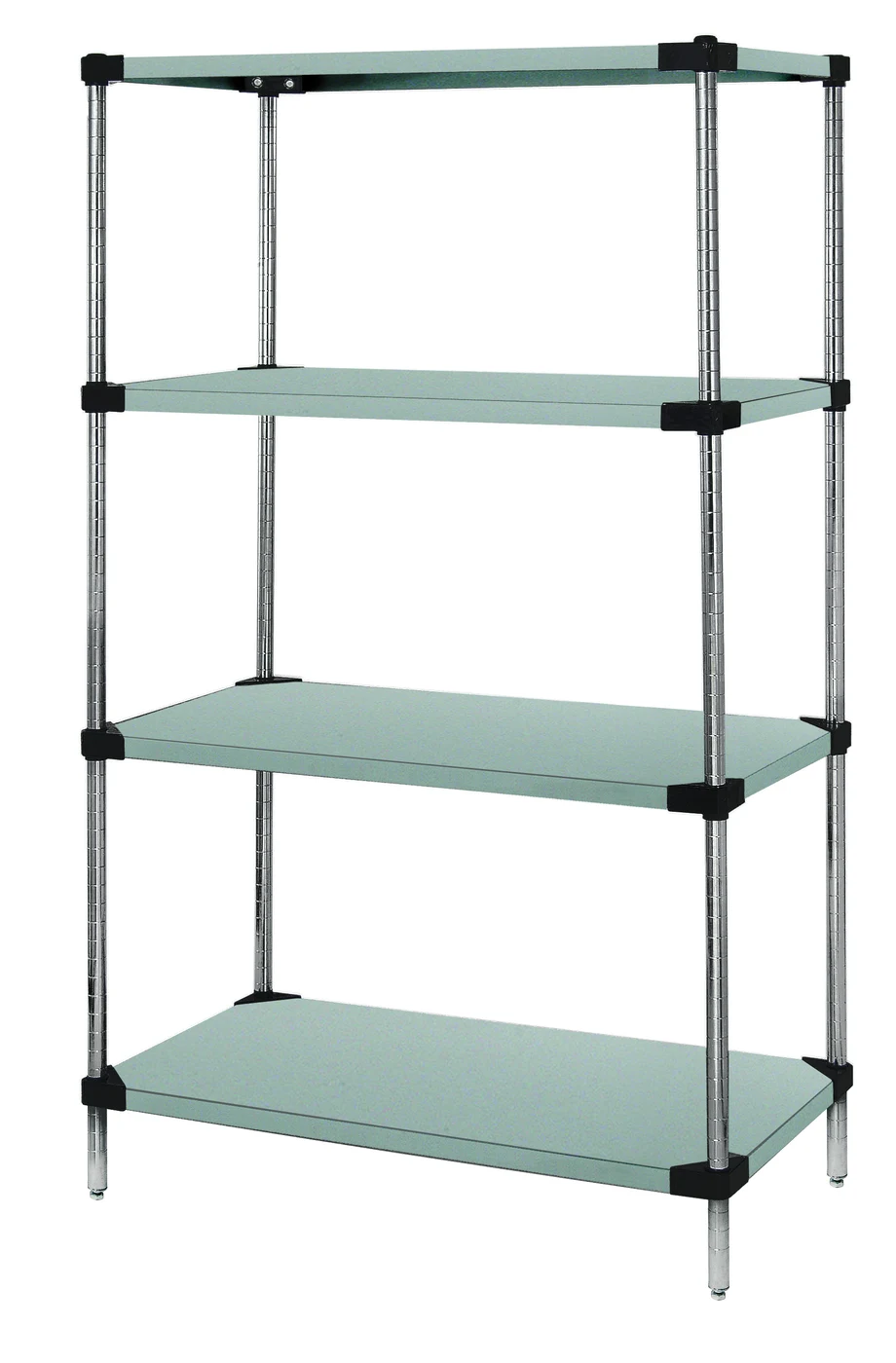 Quantum WRS4-86-1860SS Solid Shelving Starter Kit, 60"W x 18"D x 86"H, 400-600 lb capacity, Stainless