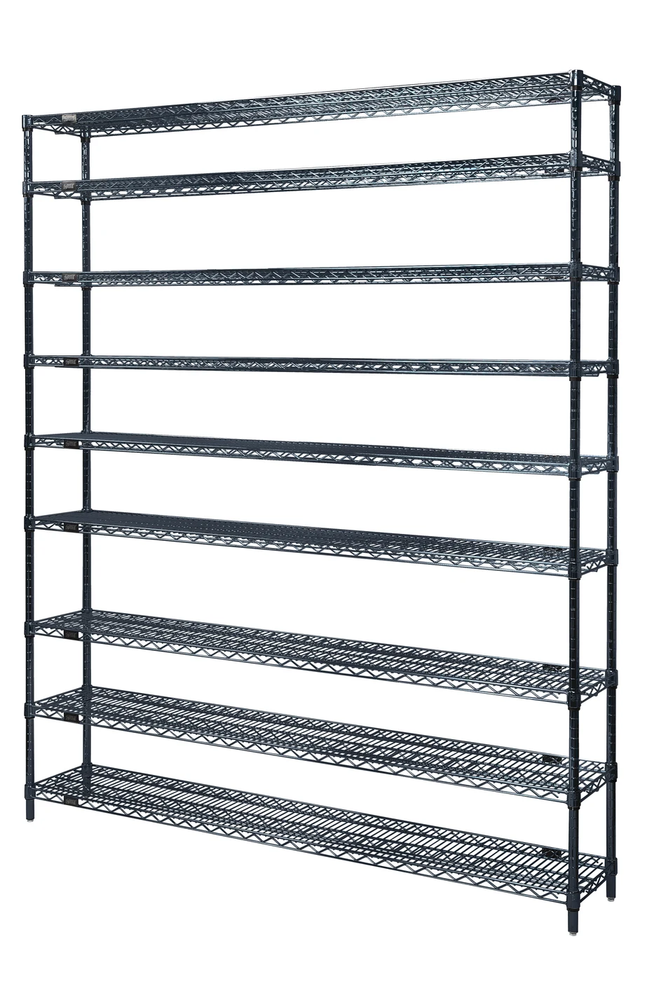 Quantum WR86-2436BKX Wire Shelving Starter Kit, 36"W x 24"D x 86"H, 600-800 lb capacity, Black