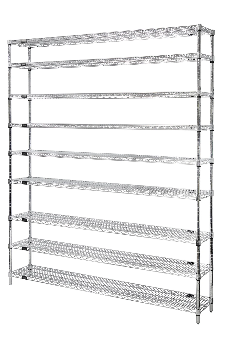 Quantum WR86-1236C Wire Shelving Starter Kit, 36"W x 12"D x 86"H, 600-800 lb capacity, Chrome