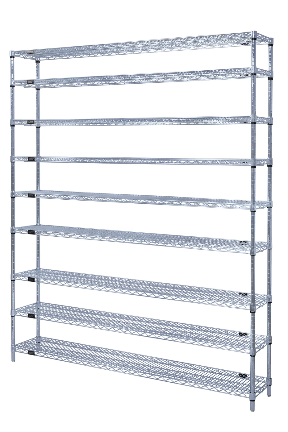 Quantum WR86-1848GY Wire Shelving Starter Kit, 48"W x 18"D x 86"H, 600-800 lb capacity, Gray