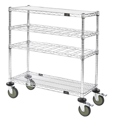 Quantum WRC-1436WSC Wine Display/Worktable Cart, 36"W x 14"D x 40"H, 1200 lb capacity, Chrome