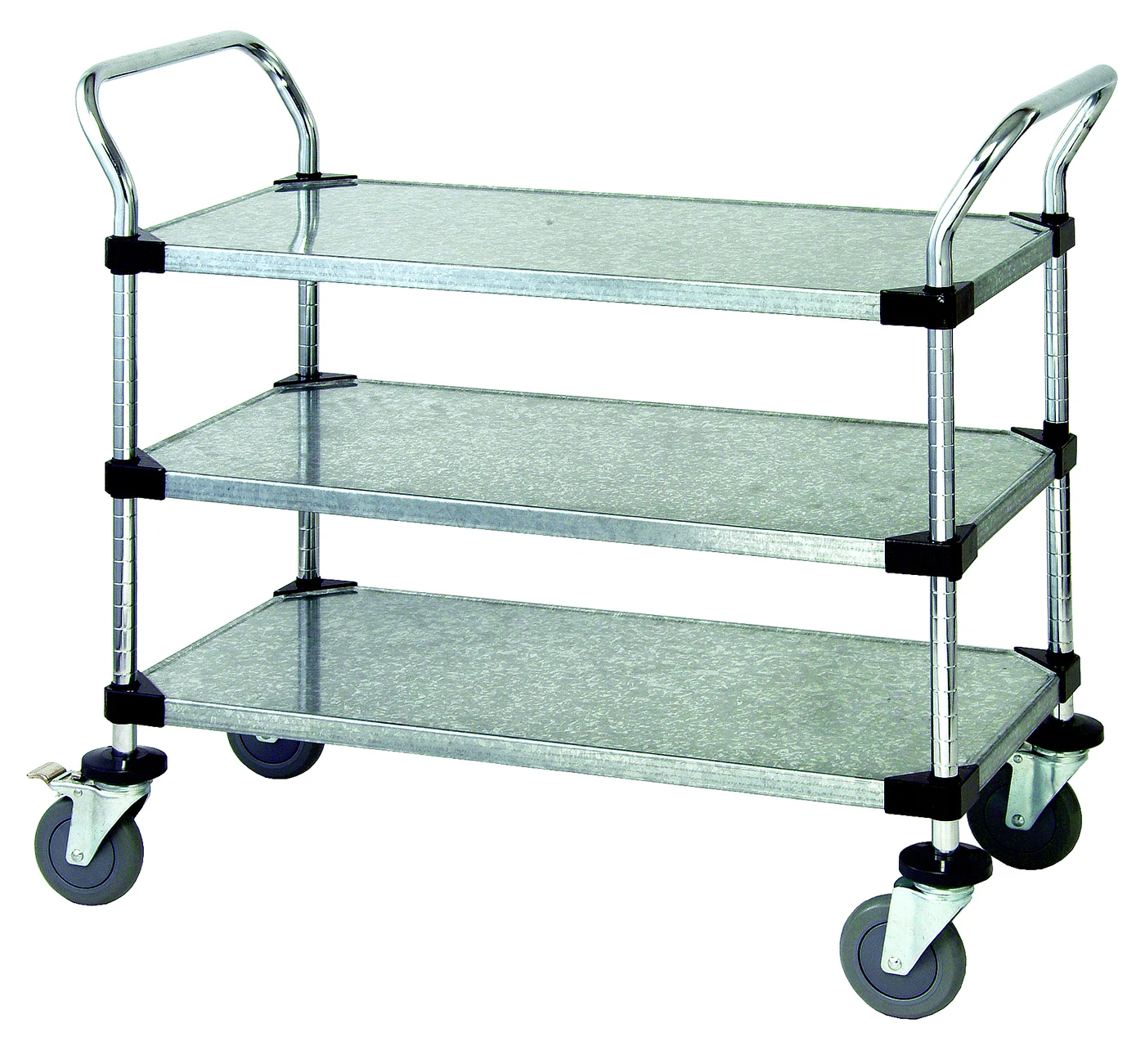 Quantum WRC-1836-3G Utility Cart, 36"W x 18"D x 37-1/2"H, 1200 lb capacity, Chrome