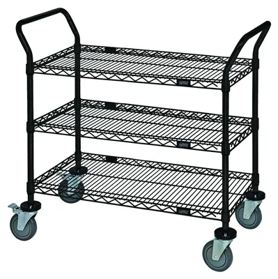 Quantum WRC-2460BK-3 Utility Cart, 60"W x 24"D x 37-1/2"H, 1200 lb capacity, Black