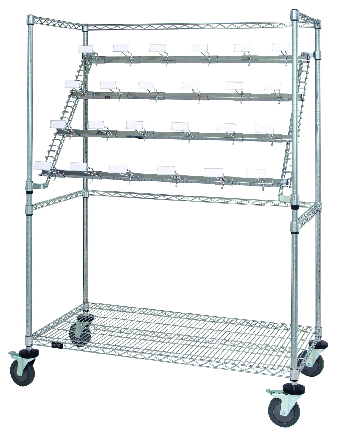 Quantum WRC-BC2448 Catheter Hold and Store Cart, 48"L x 24"W x 69"H, 1200 lb capacity, Chrome