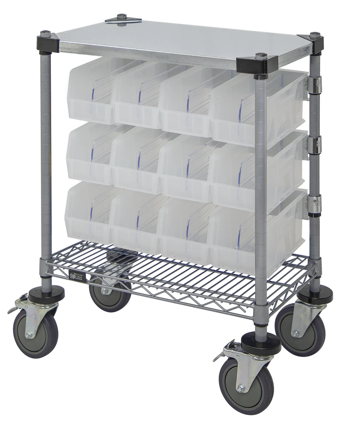 Quantum WRC-CC1830GYCL Wire Condiment Cart, 18"W x 30"D x 33"H, Gray