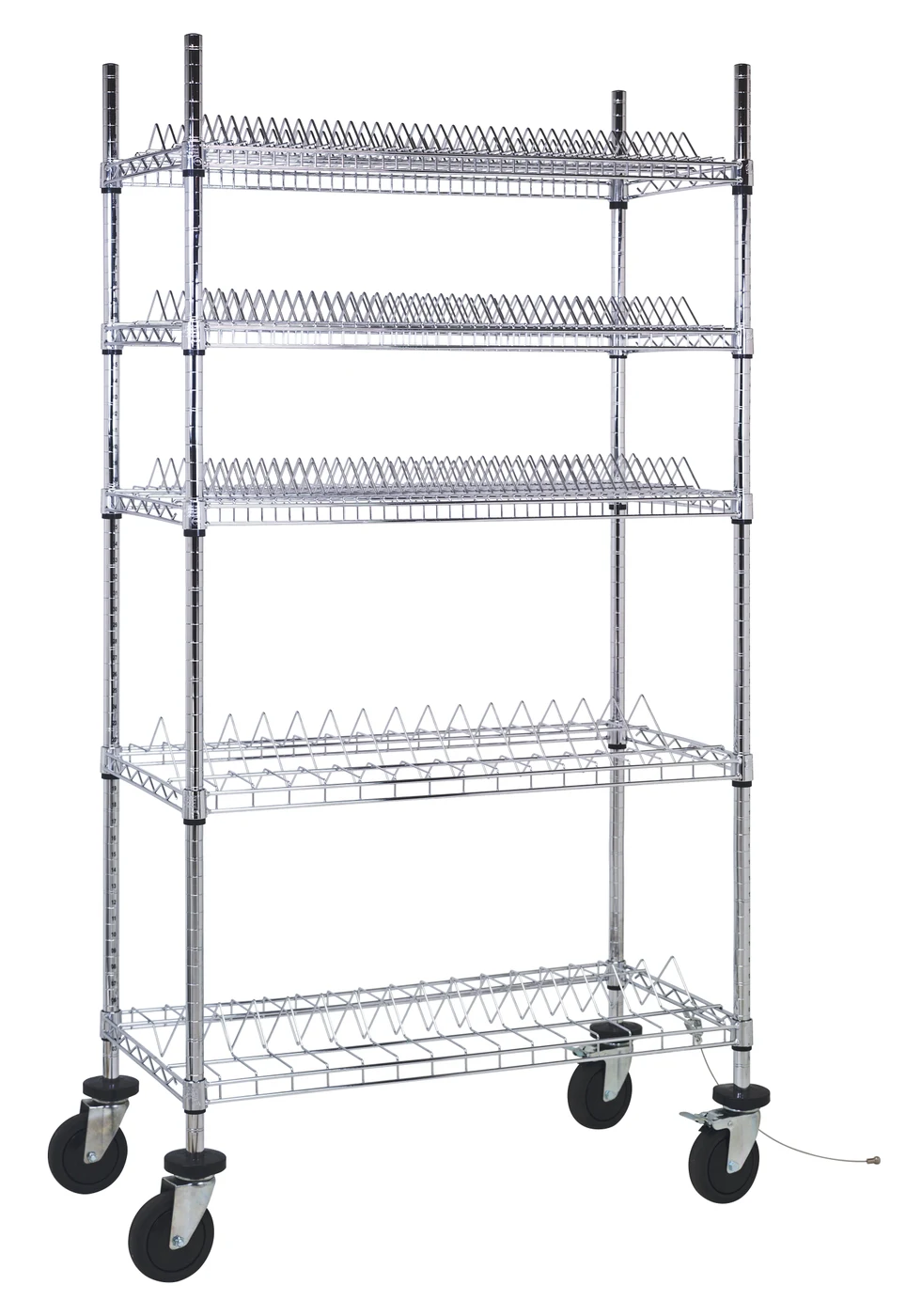 Quantum WRC-R264C Reel Shelving Cart, 36"W x 18"D x 69"H, 400 lb capacity, Chrome