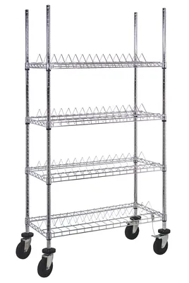 Quantum WRC-R60C Reel Shelving Cart, 36"W x 18"D x 69"H, 400 lb capacity, Chrome
