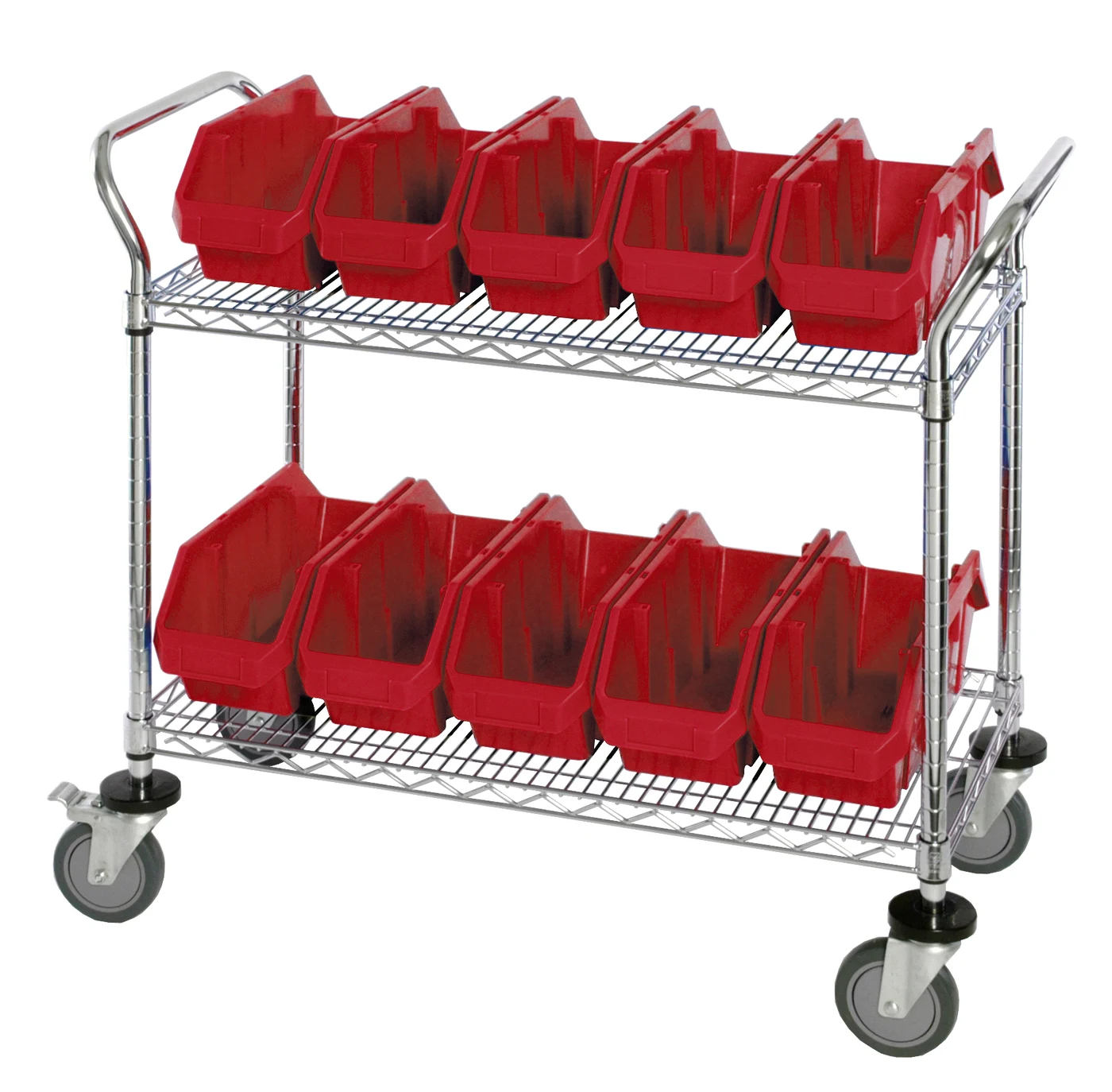 Quantum WRC2-1836-1867RD Utility Cart, 36"W x 18"D x 37-1/2"H, Chrome